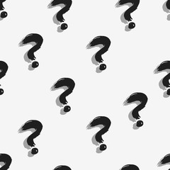 Vector Seamless Pattern of Question Marks. Quiz Background.