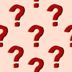 Vector Seamless Pattern of Question Marks. Quiz Background.