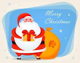 Merry Christmas. Cheerful Santa Claus