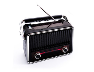 vintage radio isolated on white 