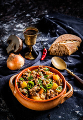 Good food on traditional table