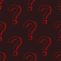 Vector Seamless Pattern of Question Marks. Quiz Background.