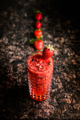 Strawberries on a table