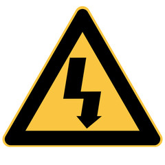 Triangular sign. Arrow. Danger of electric shock, conventional symbol in the form of a lightning strike.