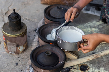 cooking in the pot