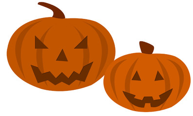 Orange Halloween pumpkins jack lantern