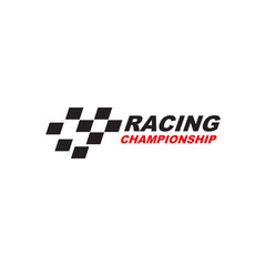 Race flag icon logo design vector template