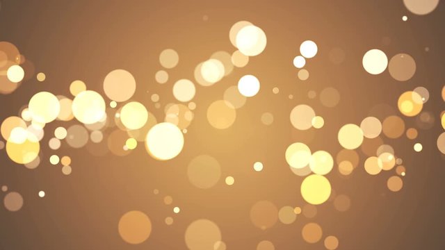 4k. Bokeh lights. Christmas light. Glitter texture. Motion graphics. Sparkle background. Floating golden particles. Gold color