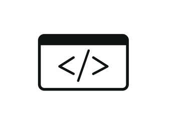 web programming icon, coding icon vector