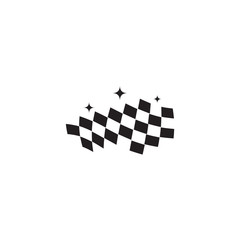 Race flag icon logo design vector template