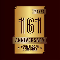 161 years anniversary design template. One hundred and sixty-one years celebration logo. Vector and illustration.
