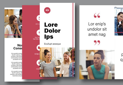 Flyer Layout Set with Red Accents