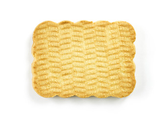 One cookie. Close up. Isolated on white background