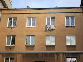 facade of a building windows house