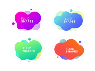 Abstract Graphic elements Vector, Gradient abstract banners with flowing liquid shapes