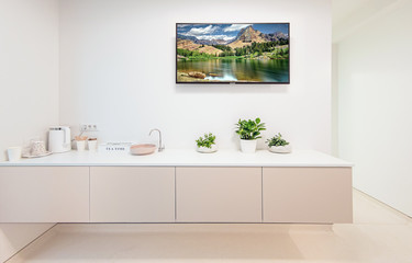Obraz na płótnie Canvas clean furniture arrangement in the waiting room