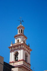 Fototapeta premium Bell tower of the parish church of the Immaculate Conception, Albalat dels Tarongers, Valencia, Spain.