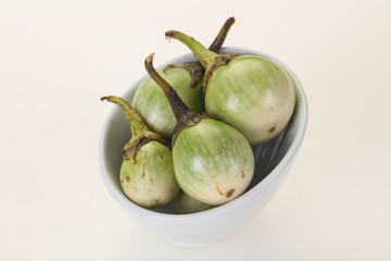 Asian green eggplant - ready for cooking