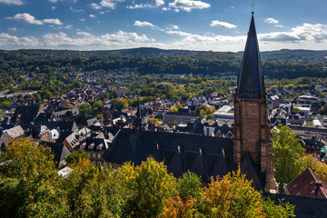 Marburg Hessen Unterstadt Pano entzerrt Herbst