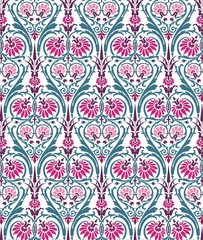 Colorful wedding card design, paisley floral pattern , India	