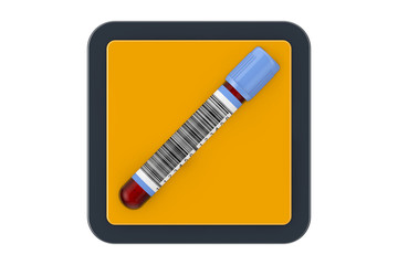Blood Test Flask Tube as Touchpoint Web Icon Button. 3d Rendering