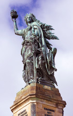 Fototapeta premium Niederwald monument near Ruedesheim in Hesse. The monument was to commemorate the unification of Germany in 1871. rhine valley, germany, europe