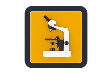 Modern Laboratory Microscope as Touchpoint Web Icon Button. 3d Rendering