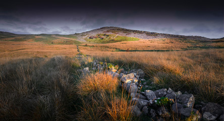 The rugged landscape of Penwyllt in the Brecon Beacons National Park, Powys, South Wales, UK,...
