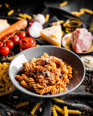 Italian food on the plate