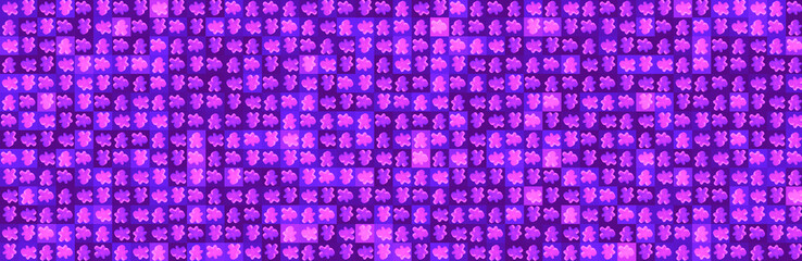 Gingerbread cookie photo pattern violet neon background. Christmas concept.