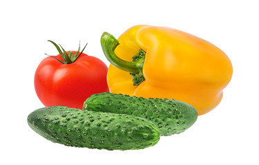Fresh vegetables isolated on white background with clipping path