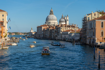Naklejka premium View of the Grand Canal and Basilica Santa Maria della Salute. Travel photo. Venice. Italy. Europe.