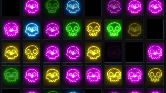 Colorful Neon Skull