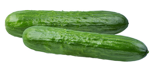 Fresh cucumber isolated on white background with clipping path