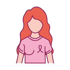 breast cancer woman with campaign shirt