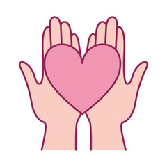 hands with heart breast cancer charity icon