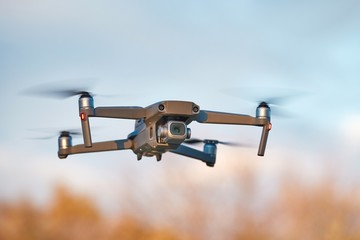 Camera drone flying outside closeup - 297617231