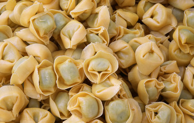 background of many italian pasta called Tortelli