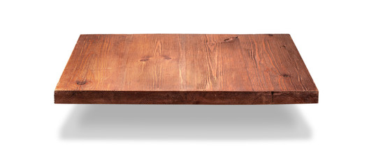 Wooden shelf isolated on white