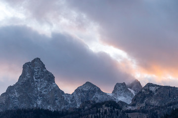 Obraz premium Sunset in the Tetons of Wyoming in Autumn