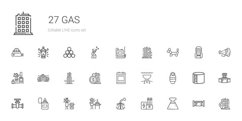 gas icons set