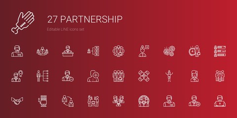 partnership icons set