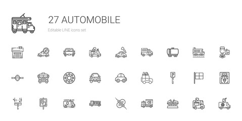 automobile icons set