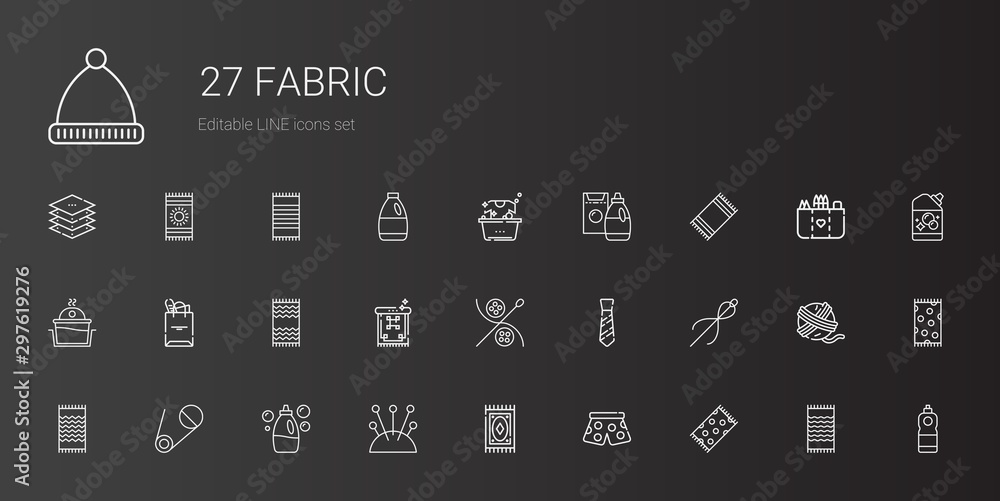 Sticker fabric icons set