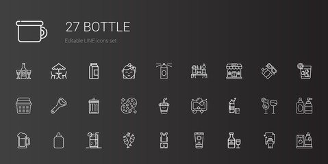 bottle icons set