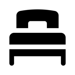 Single Bed Glyph Icon Vector