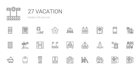 vacation icons set