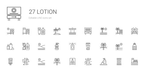 lotion icons set