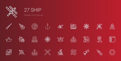 ship icons set