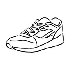 shoes isolated on white background, snicker sketch 